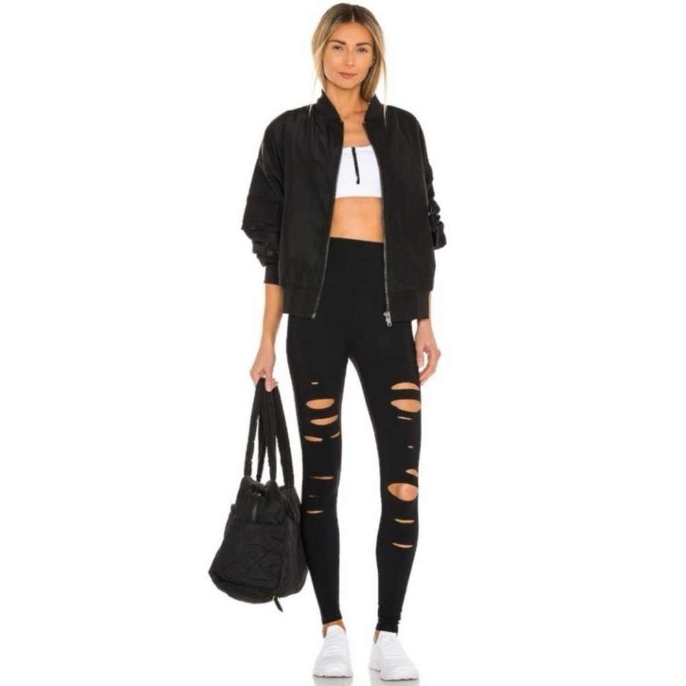 ALO black ripped warrior leggings.  EUC.